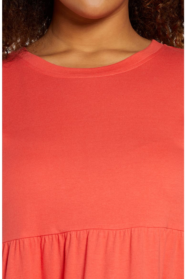Tiered T-Shirt Dress, Alternate, color, RED CAYENNE
