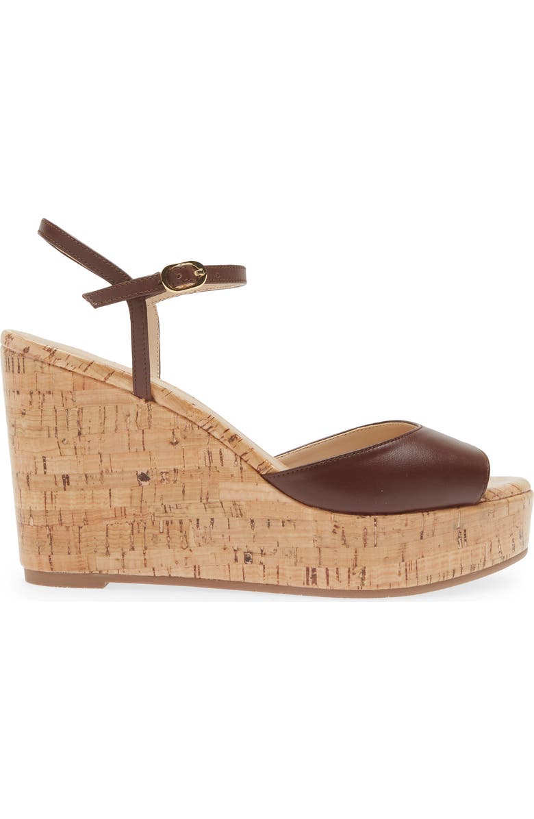 Stuart Weitzman Palmina Platform Wedge Sandal, Alternate, color, Mahogany