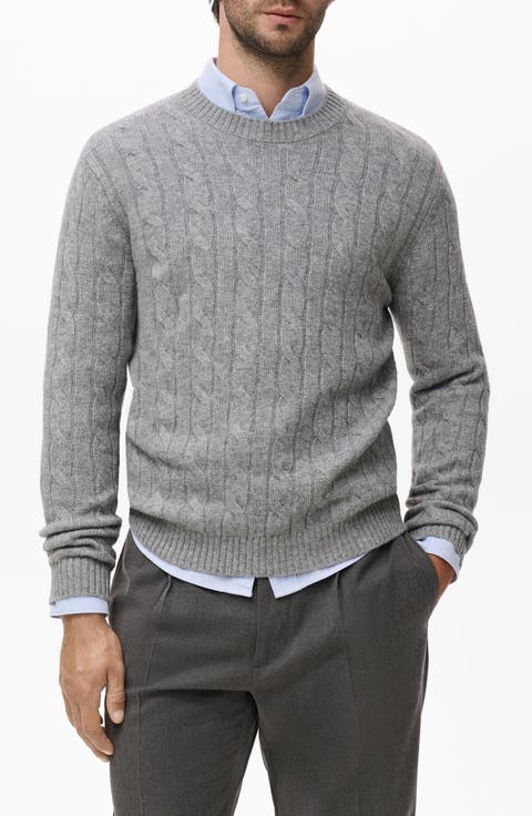 Braided Cable Knit Wool Sweater