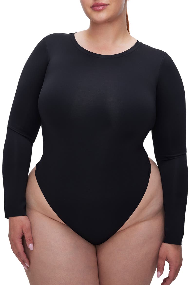 Sculpting Crewneck Bodysuit, Alternate, color, BLACK001