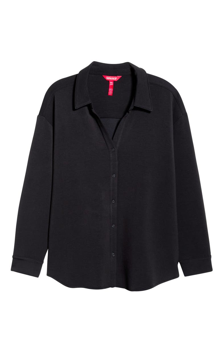 SPANX<sup>®</sup> Oversize Button-Up Shirt, Main, color, Very Black