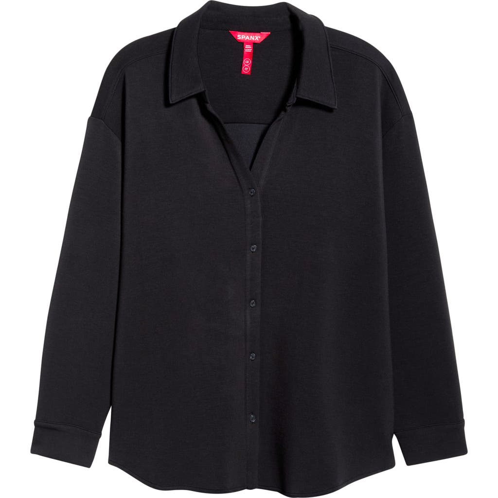Spanx ® Oversize Button-up Shirt In Black