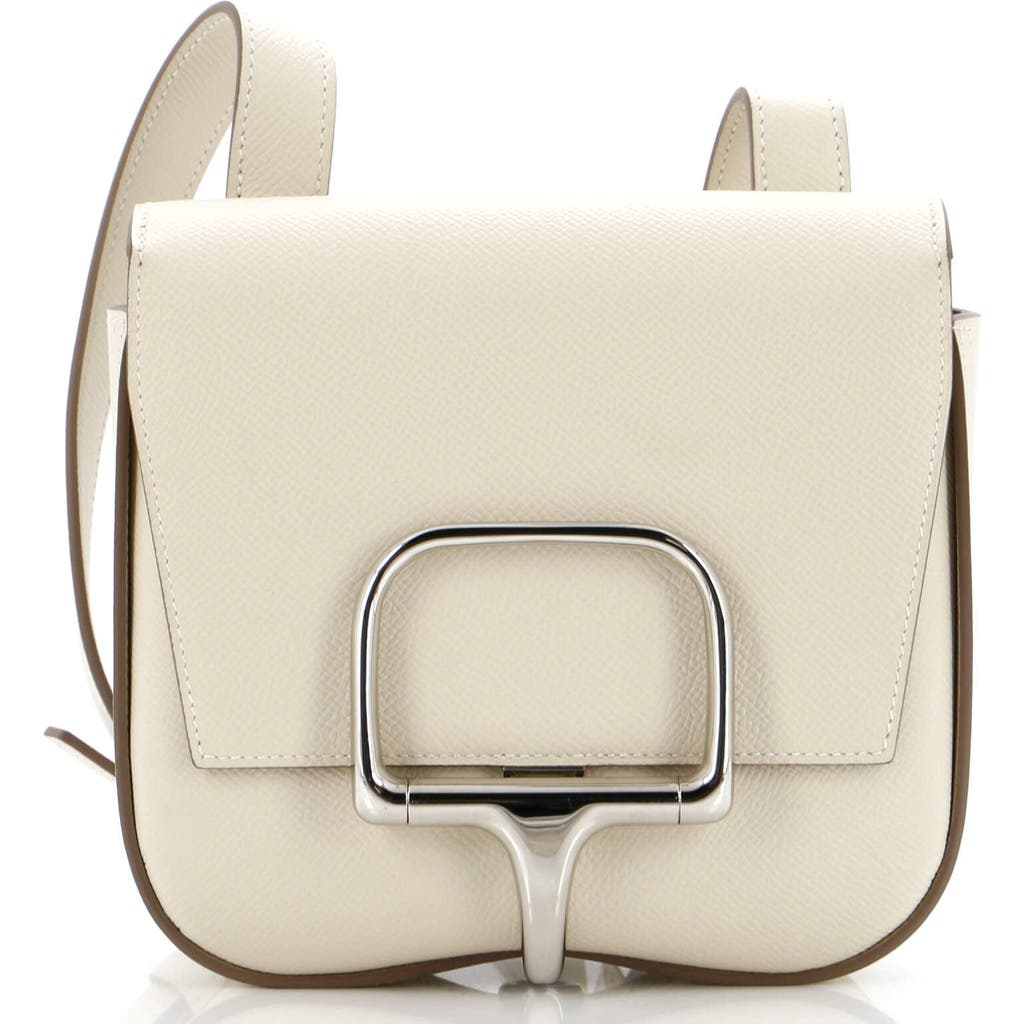 Pre-owned Hermes Hermes Della Cavalleria Shoulder Bag Epsom Mini In White