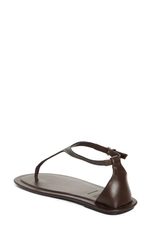 Brunello Cucinelli Monili T-strap Sandal In C8279 Testa Moro