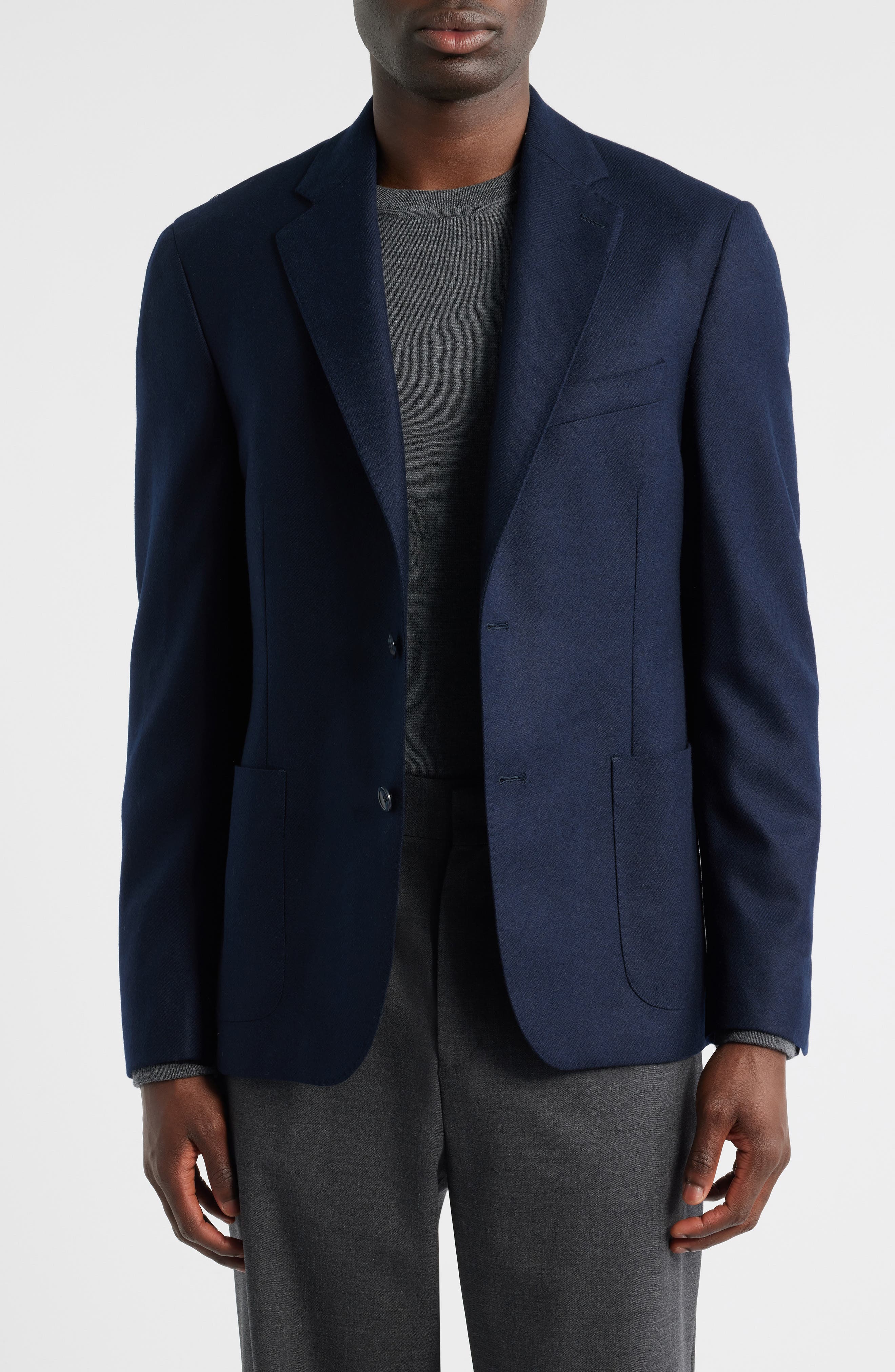 Vince Icon Relaxed Fit Navy Cashmere Twill Sport Coat