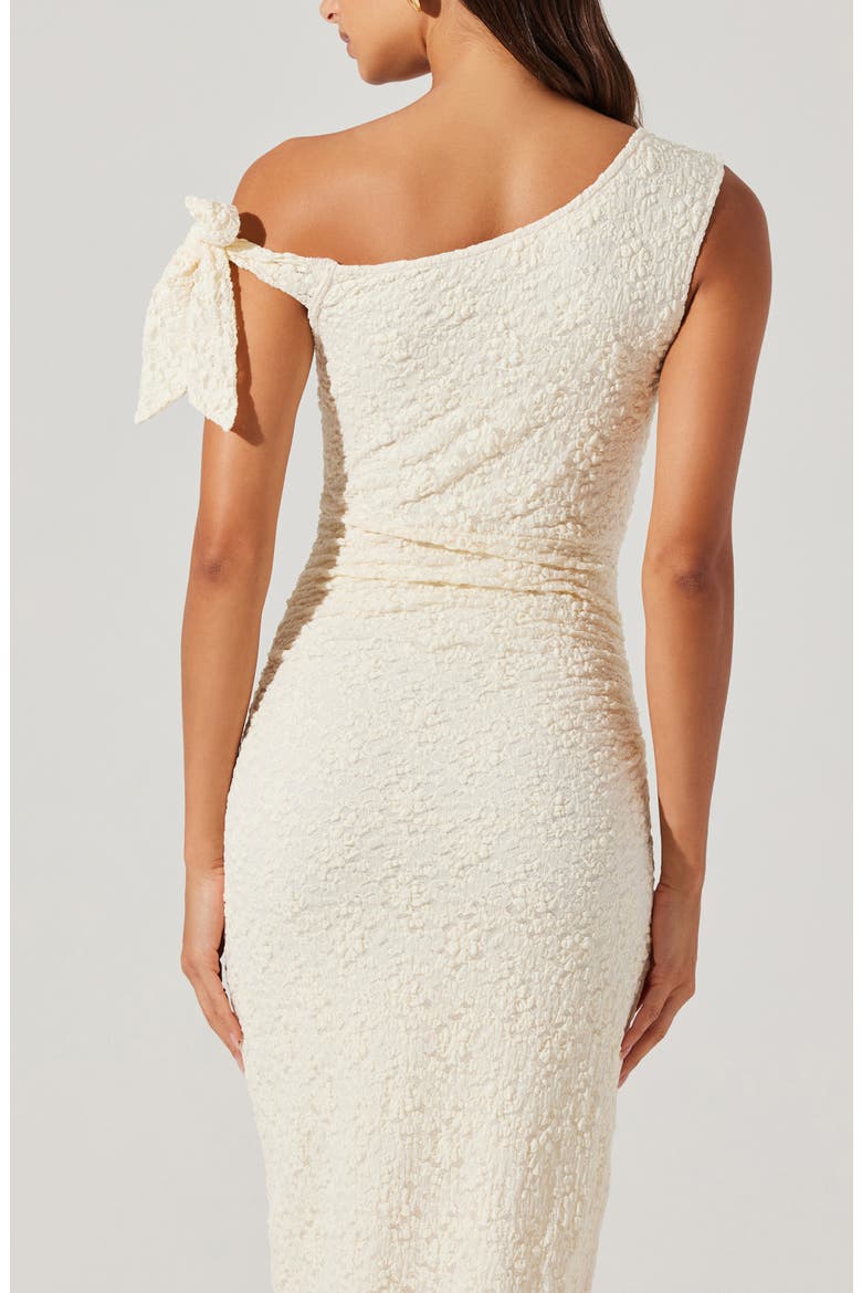 Emely Floral One-Shoulder Stretch Lace Dress, Alternate, color, CREAM