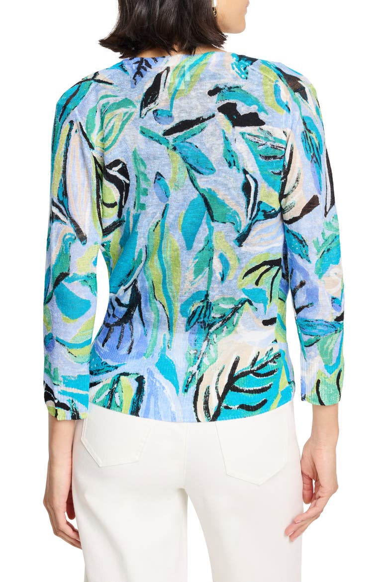 Island Beat 4-Way Linen Blend Cardigan, Alternate, color, BLUE MULTI