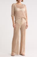 NORDSTROM RACK Open Knit Cover-Up Top & Pants Set