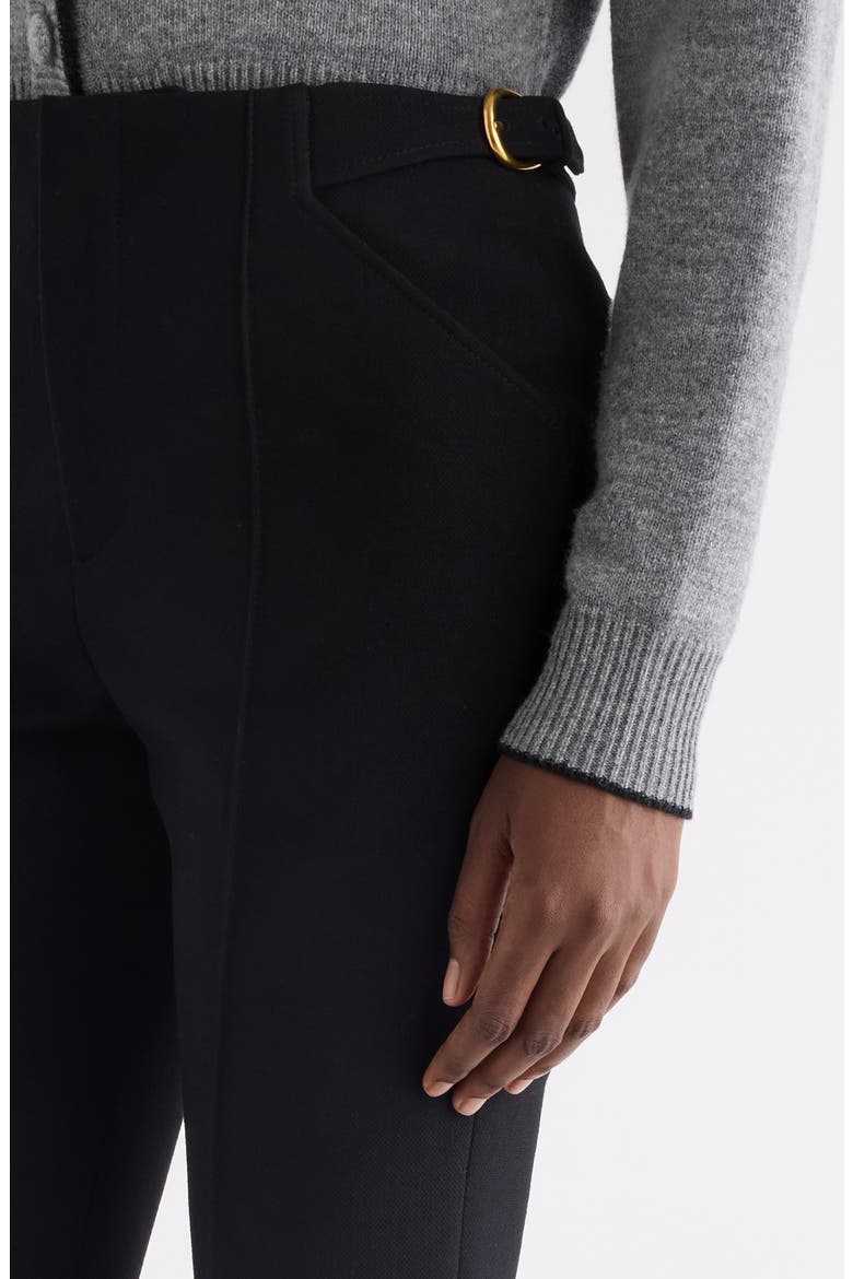 Tailored Wool Crepe Capri Pants, Alternate, color, BLACK