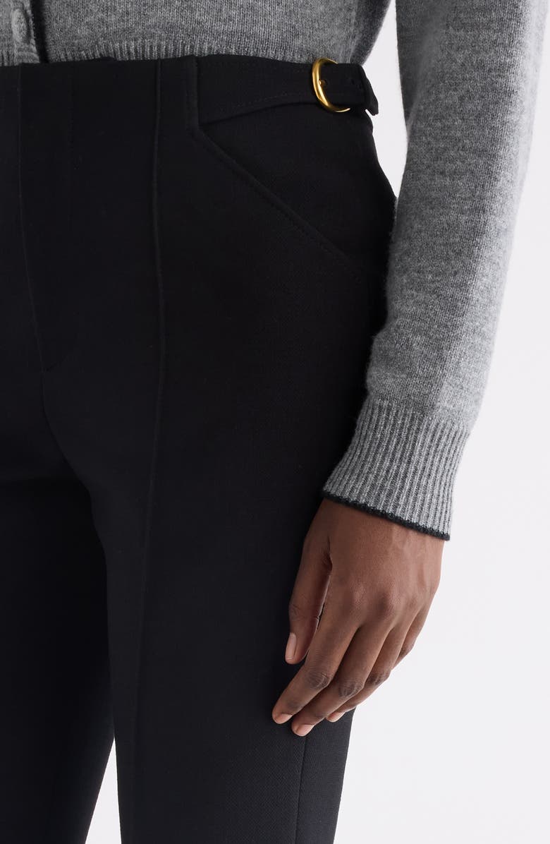 Chloé Tailored Wool Crepe Capri Pants, Alternate, color, Black