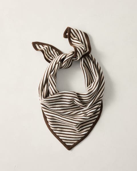 Wool and Cashmere Striped Triangle Scarf
