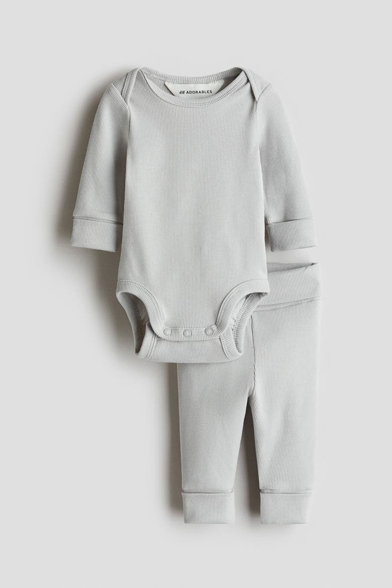 2-piece Pima Cotton Set, Main, color, Light gray