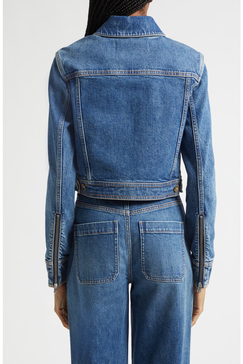 Patty Zip Front Denim Jacket, Alternate, color, MEMORY BLUE