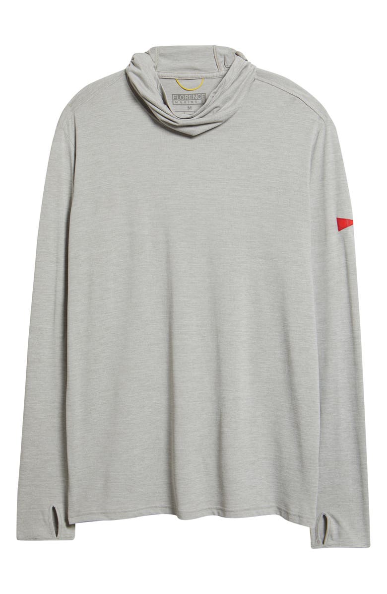 Florence Airtex Long Sleeve Hooded Performance Top, Alternate, color, Light Heather Grey