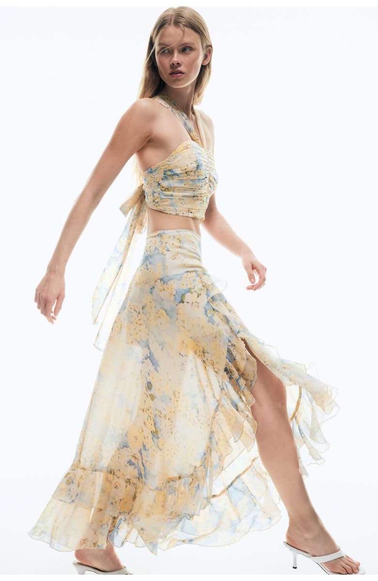 H&M Flounce-trimmed Skirt, Alternate, color, 