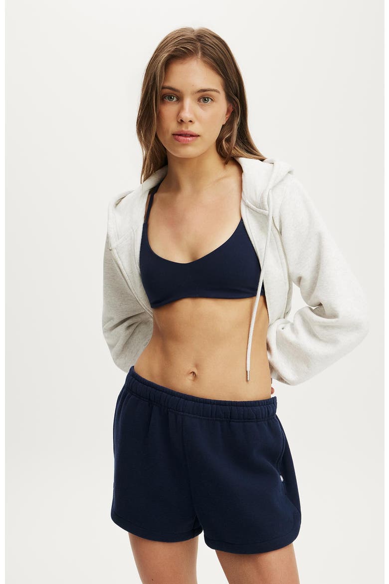 Women's Active Plush Classic Mini Short, Alternate, color, Prep Sport Navy
