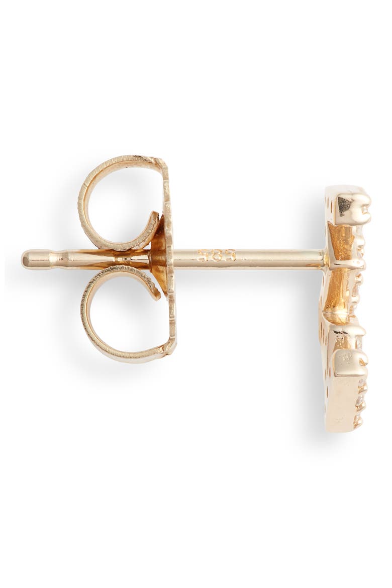 Diamond Zigzag Stud Earrings, Alternate, color, GOLD/ DIAMOND