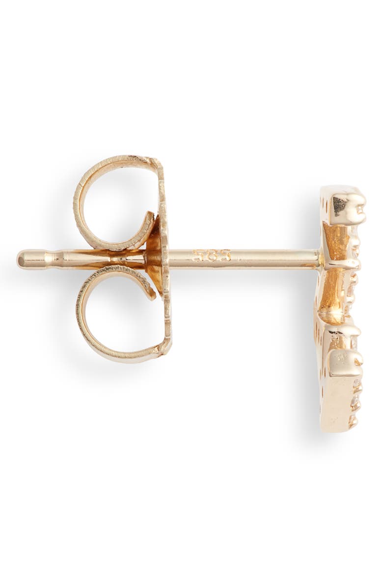 Anzie Diamond Zigzag Stud Earrings, Alternate, color, Gold/ Diamond