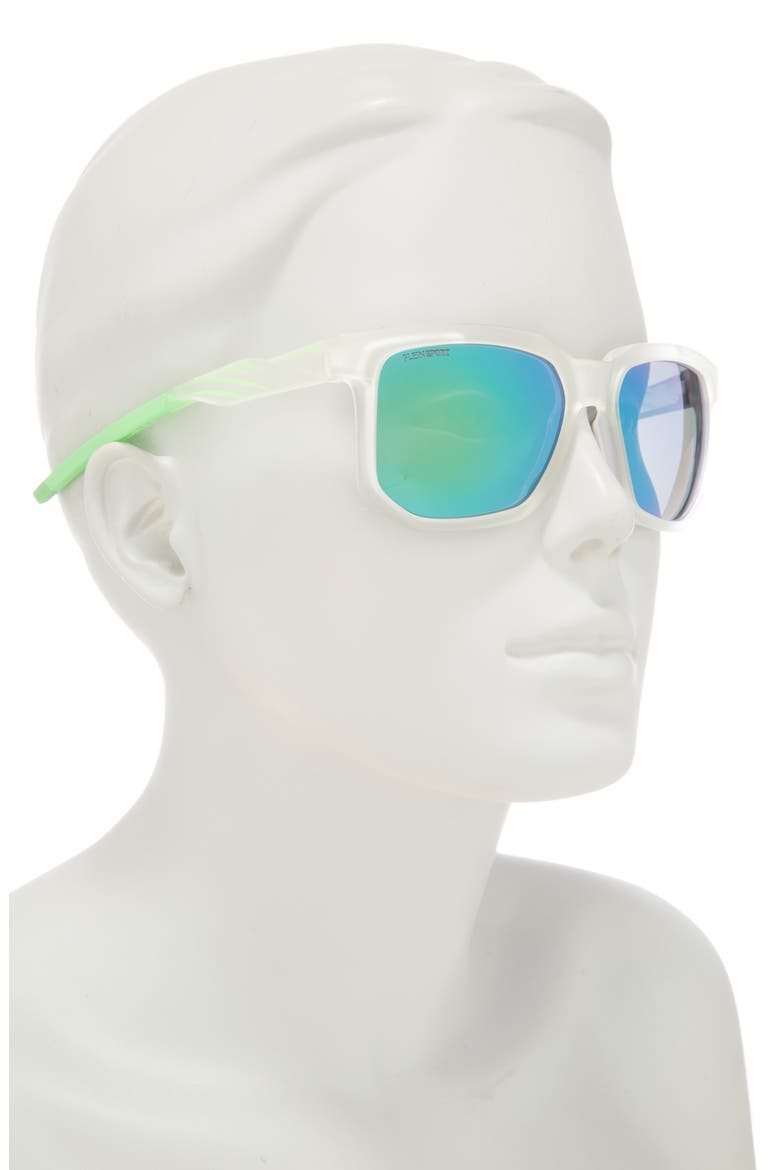 Sport 56mm Square Sunglasses, Alternate, color, CRYSTAL CRYSTAL GREEN