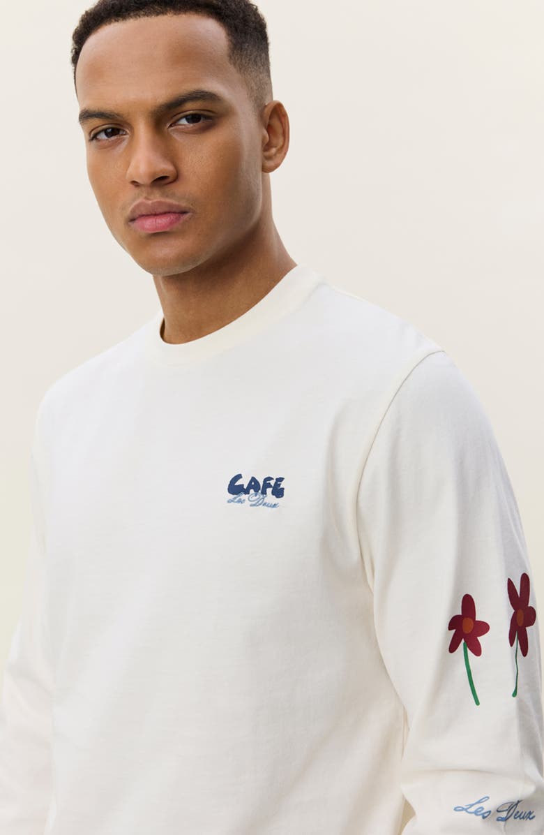 Les Deux Café Long Sleeve Cotton Graphic T-Shirt, Alternate, color, Light Ivory