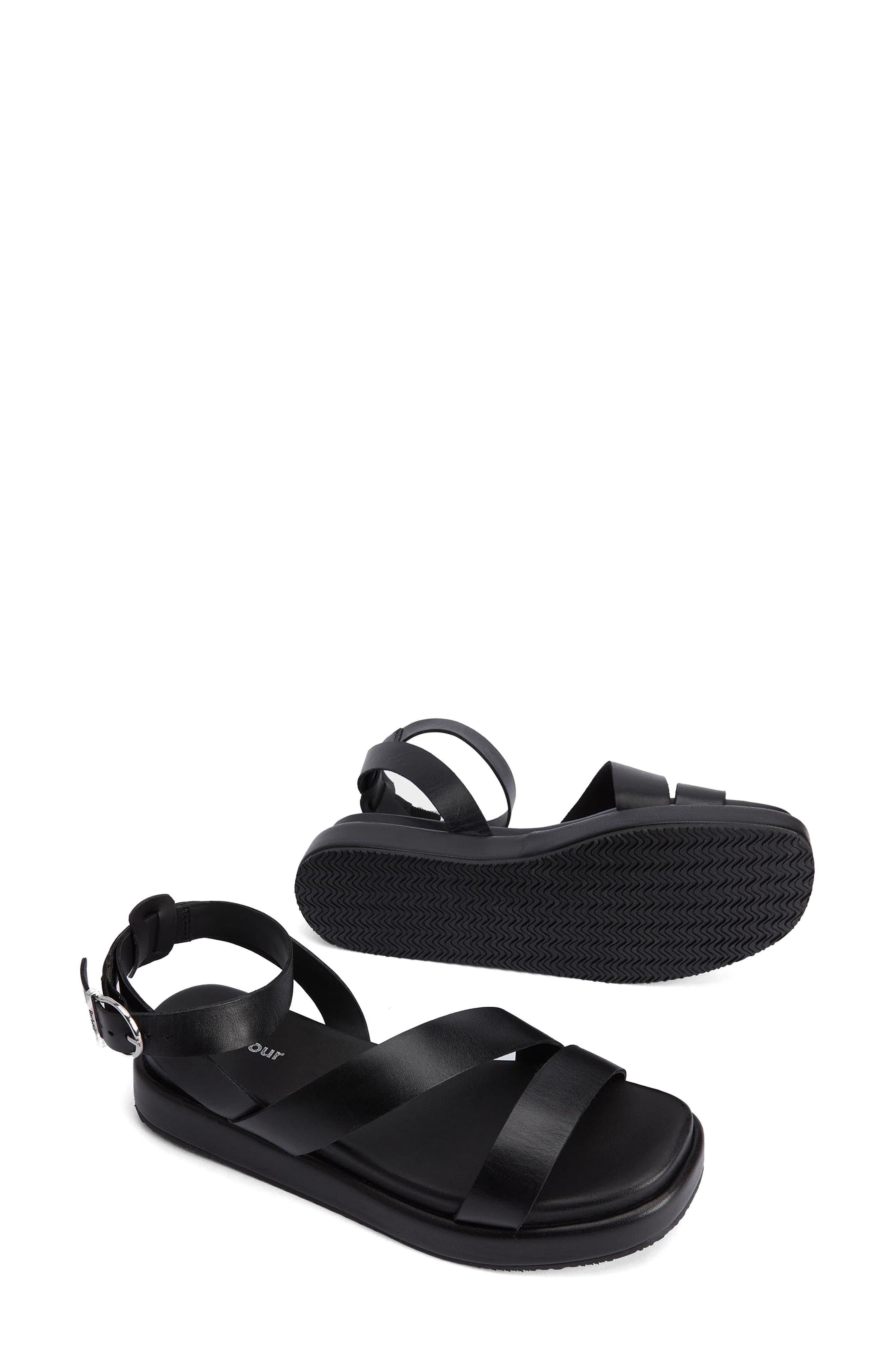 Barbour Ivy Ankle Strap Platform Sandal, Alternate, color, Black