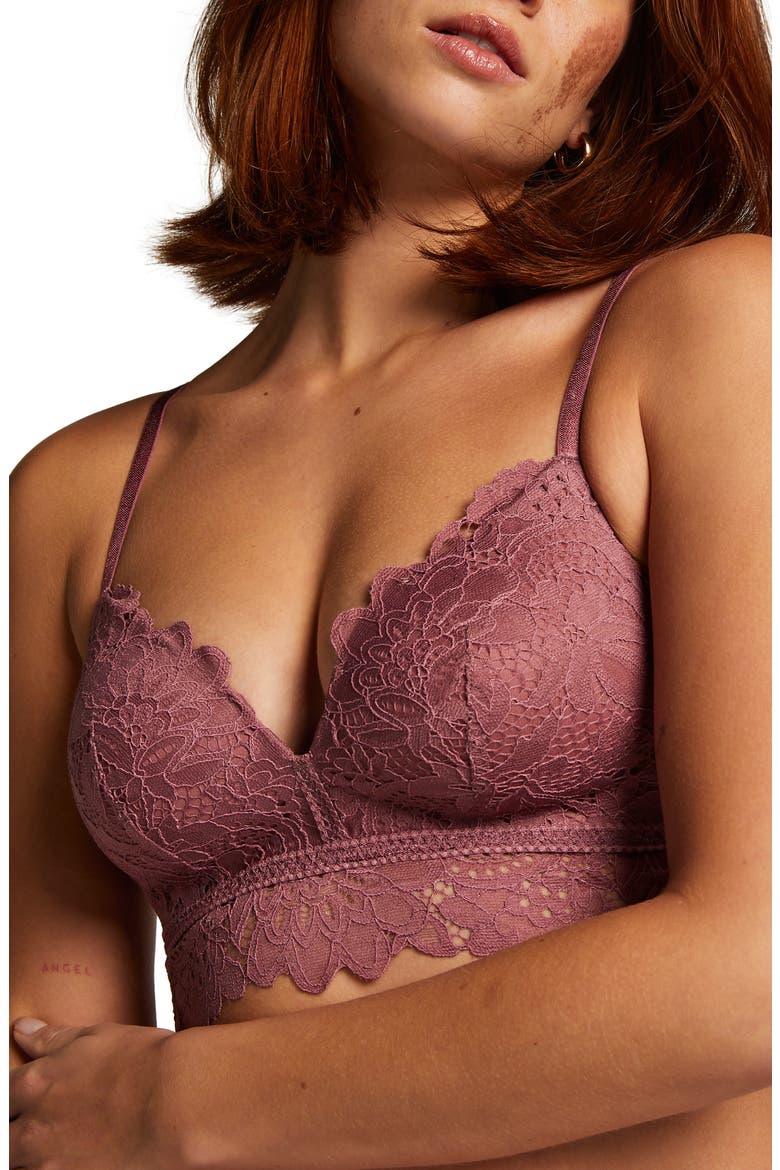Shiloh Lace Longline Bra, Main, color, WISTFUL MAUVE