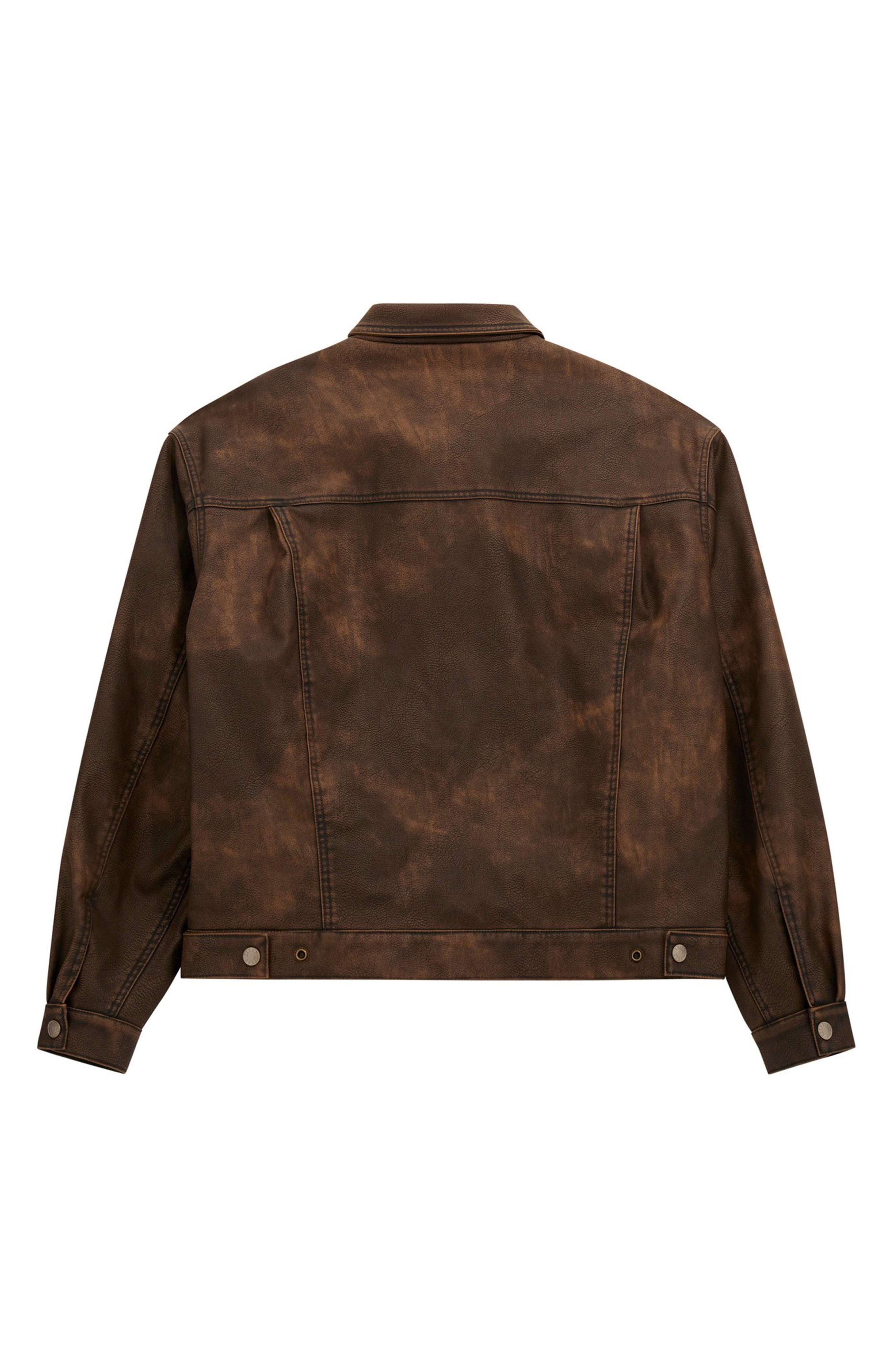 Faux Leather Trucker Jacket (Men) | Nordstrom