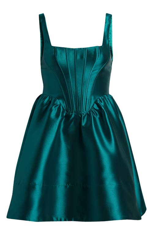 Lulus Taffeta Fit & Flare Corset Minidress