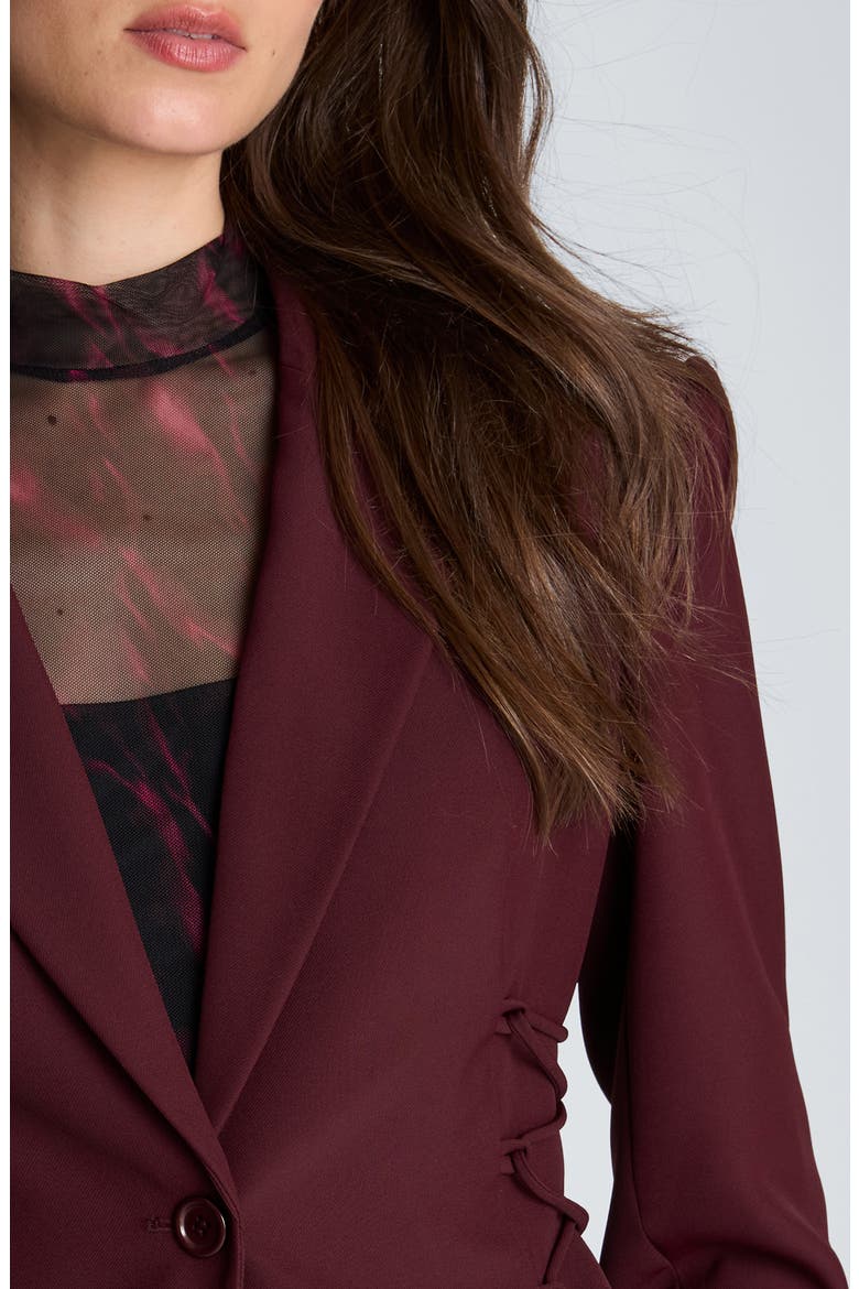 Lace Detail One-Button Blazer, Alternate, color, SUGAR BEET