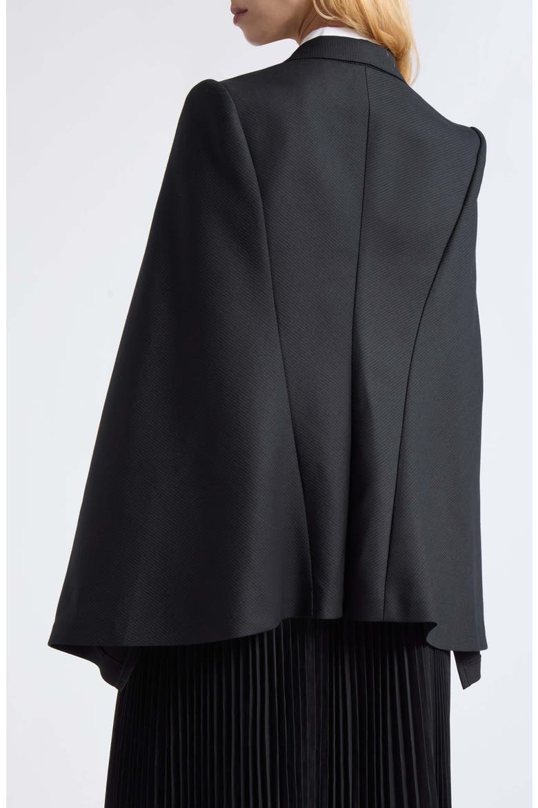 Wool Cape Blazer, Alternate, color, BLACK/ WHITE