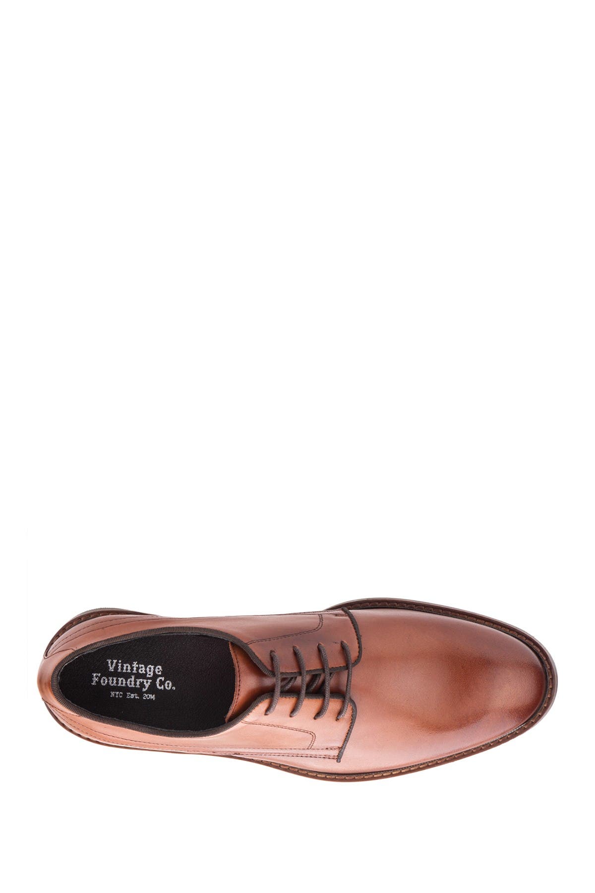 Elias Plain Toe Leather Derby, Alternate, color, COGNAC
