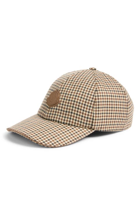 Check Wool Baseball Cap