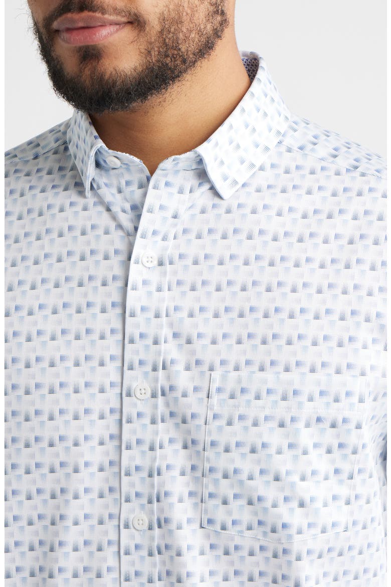 Logan Print Button-Up Shirt, Alternate, color, WHITE/ GRAY SHADOW BOX