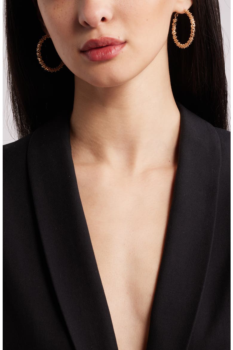 Beaded Hoop Earrings, Alternate, color, GOLD
