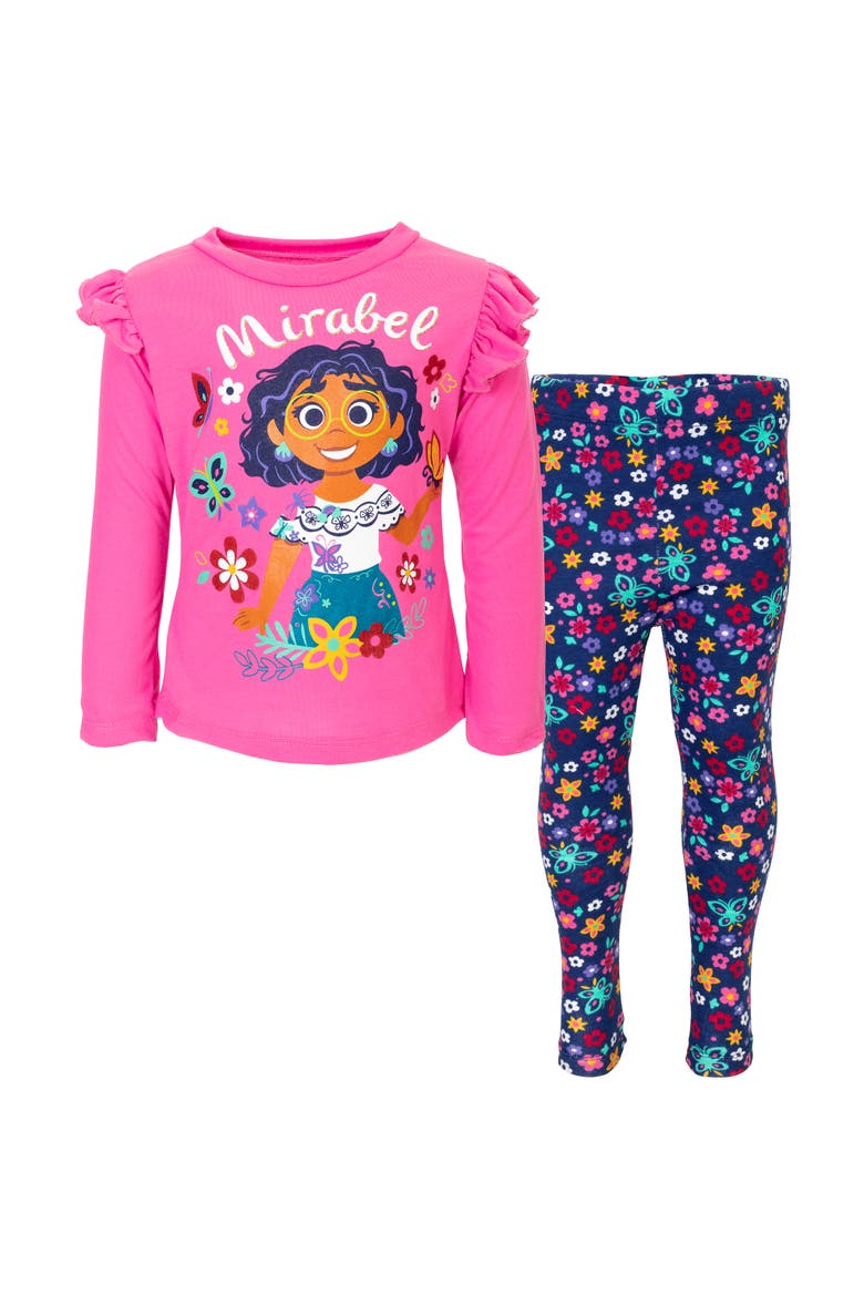 Encanto Mirabel 2-Piece Long Sleeve Tee and Leggings Set, Main, color, Mirabel Pink Navy