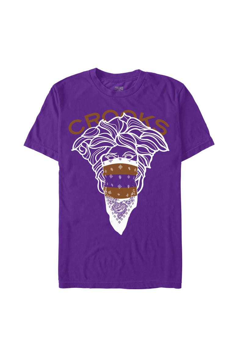 Men's Crooks & Castles Medusa Negative Photo Effect Graphic T-Shirt, Main, color, Purple
