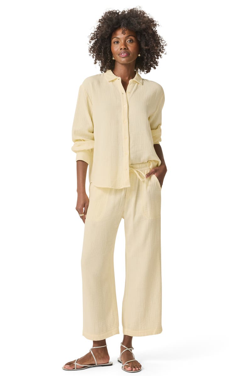 Splendid Adele Cotton Gauze Drawstring Pants, Alternate, color, Limoncello