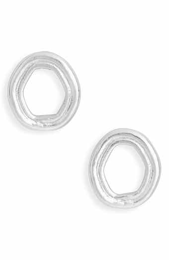 Oblong Hollow Frame Stud Earrings