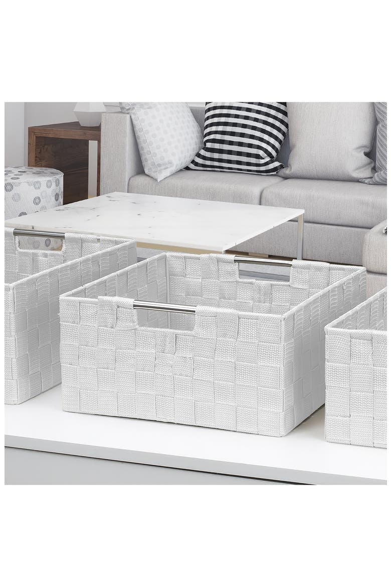 Weave 3-Piece Stacking Basket Set, Alternate, color, WHITE