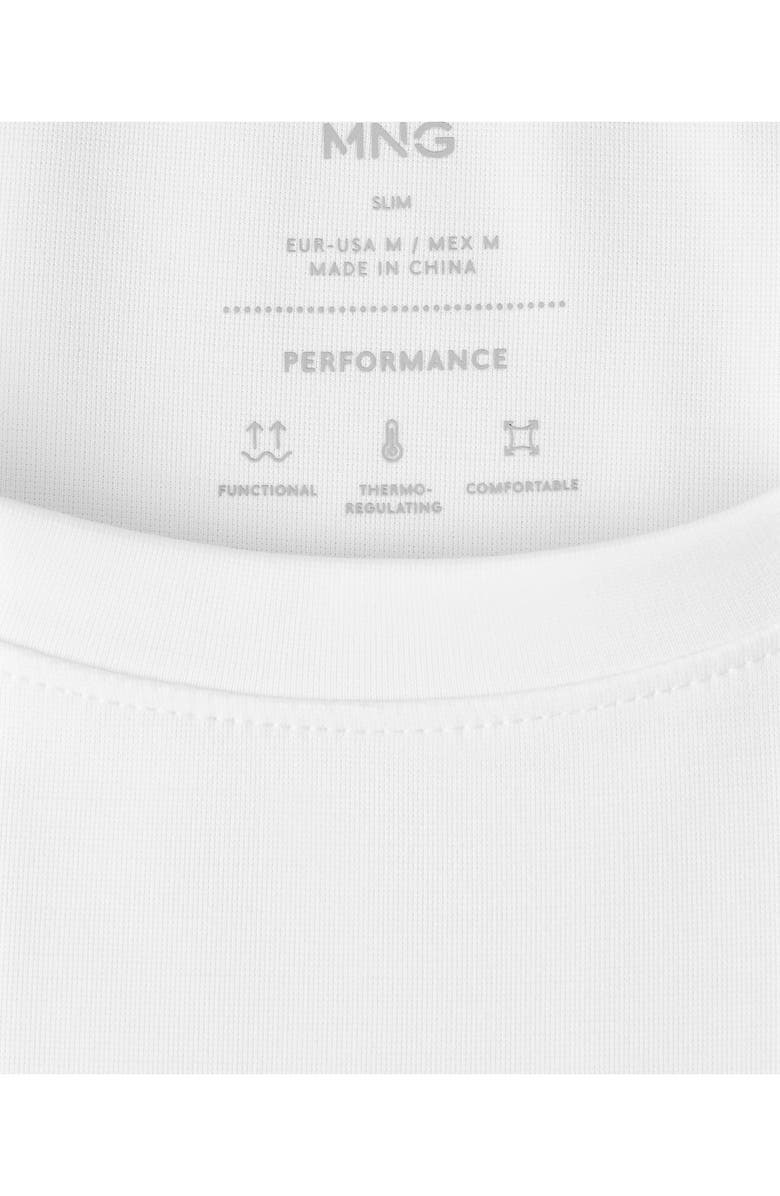 MANGO Slim Fit Comfort Stretch T-Shirt, Alternate, color, White