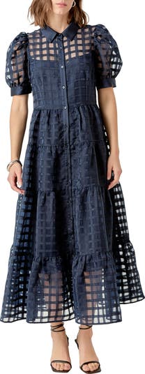lace and silk maxi dress Shona Joy - La Lune Lace Back Maxi Dress - Black