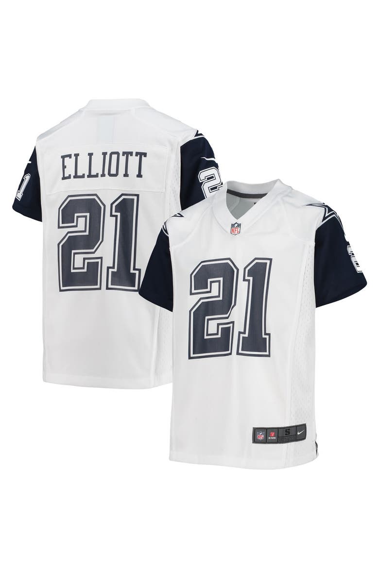 Youth Nike Ezekiel Elliott White Dallas Cowboys Alternate Game Jersey, Main, color, White