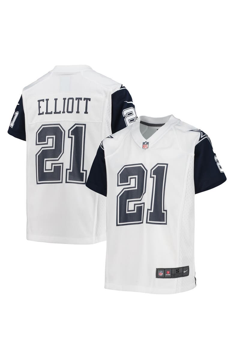 Nike Youth Nike Ezekiel Elliott White Dallas Cowboys Alternate Game Jersey, Main, color, 