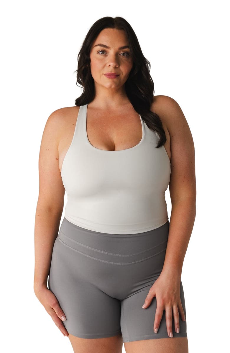 Vitality Revive Racer Tank, Alternate, color, Ash