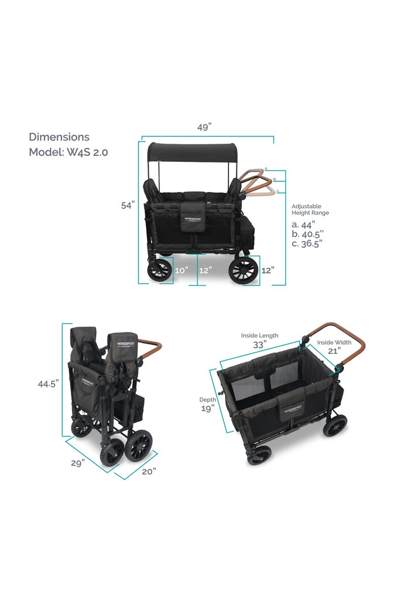 WonderFold W4 Luxe 4-Passenger Multifunctional Stroller Wagon, Alternate, color,