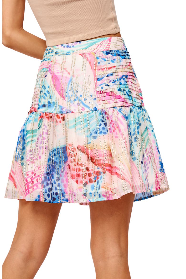 Charaya Floral Printed Miniskirt, Alternate, color, RED MULTI
