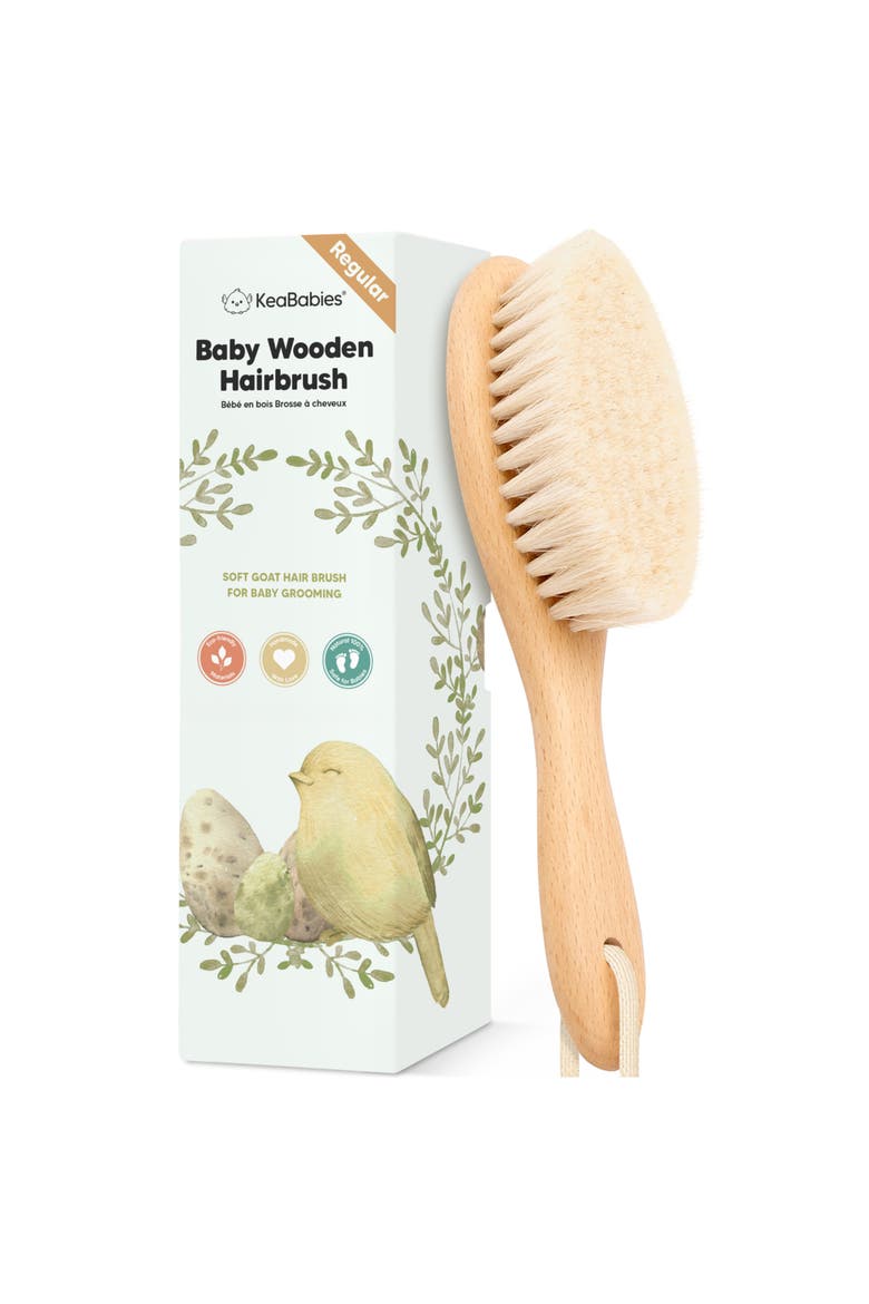 Baby Wooden Hairbrush, Main, color, Walnut