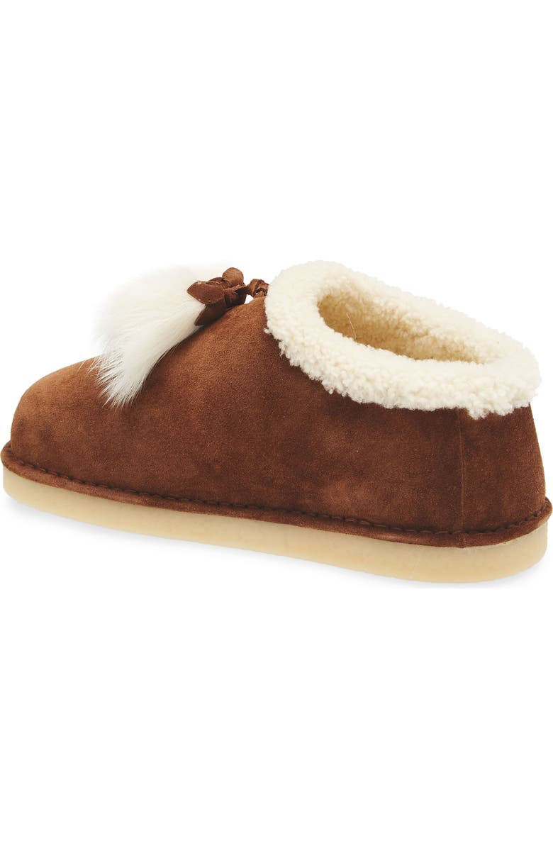 Miu Miu Shearling Tassel Slipper, Alternate, color, Cacao
