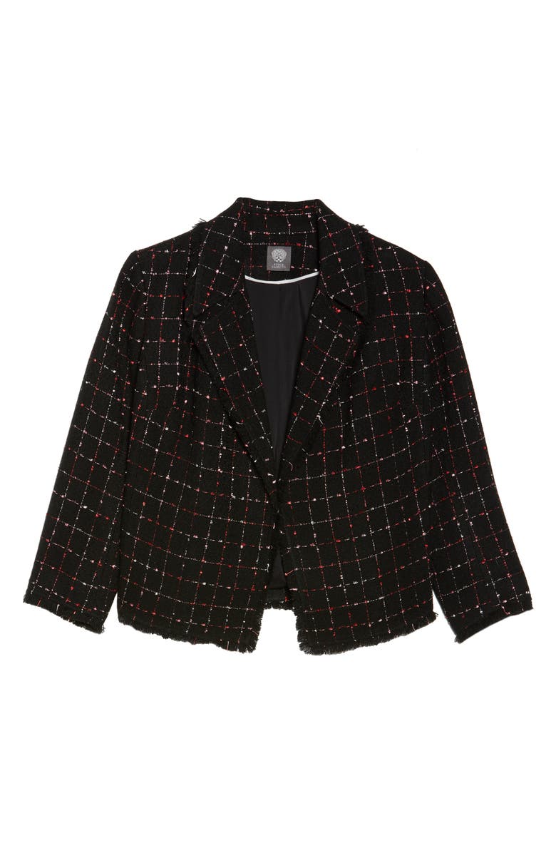 Vince Camuto Spring Windowpane Tweed Jacket, Alternate, color, 