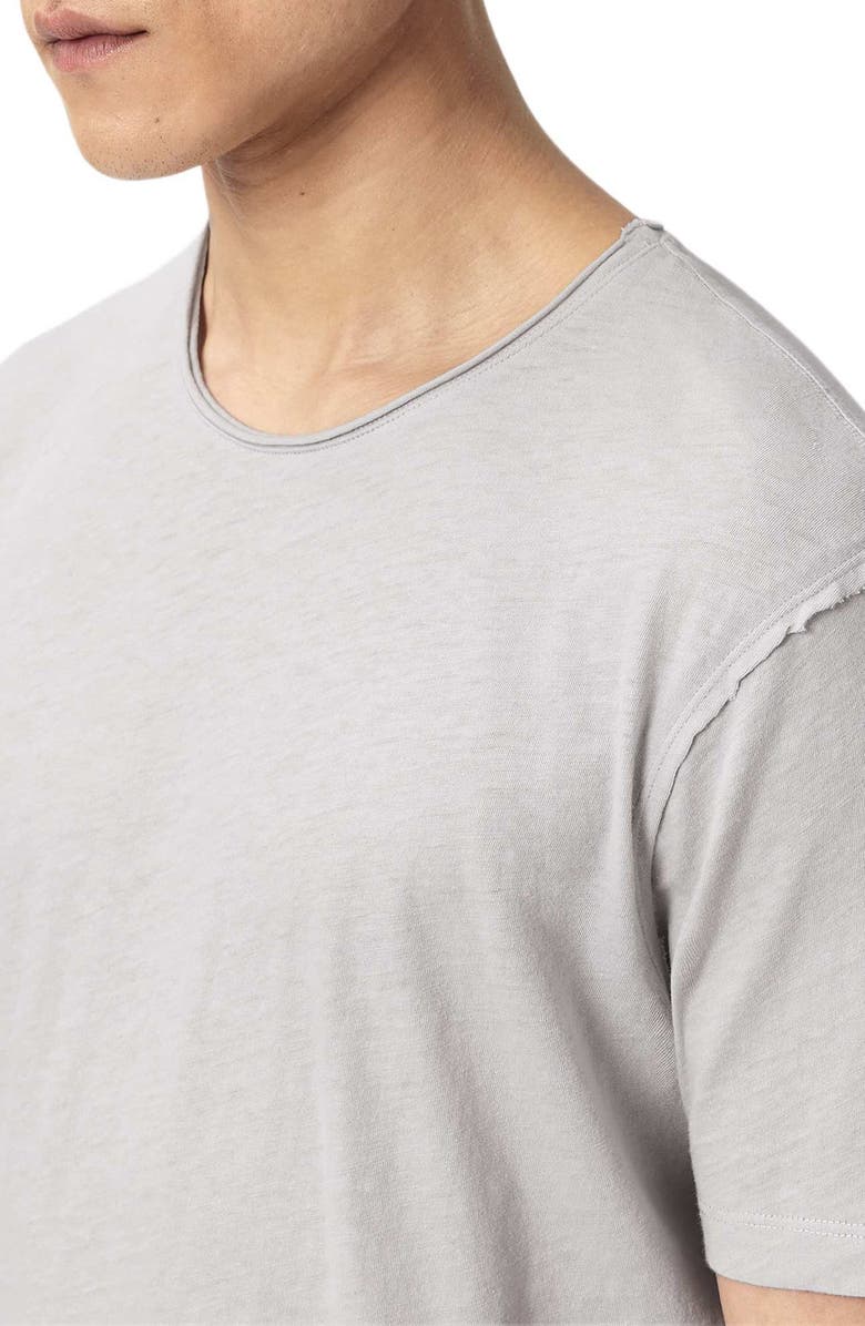 AllSaints Figure Roll Neck Cotton T-Shirt, Alternate, color, Pebble Grey